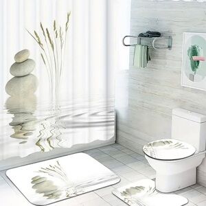 Lovely Building up Stones shower curtain set